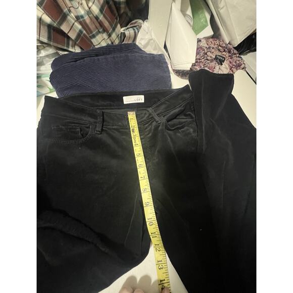LOFT Women's Curvy Skinny Black Soft Corduroy Stretch Fabric Pants Size 28/6 - Picture 11 of 11